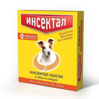 Инсектал капли от блох и клещей для собак от 4 до 10 кг 0,8 мл пипетка (ВЕТ), 1 шт