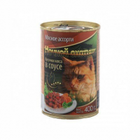Ночной охотник кон.415 г для кошек Мясное ассорти кусочки в соусе