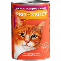Proхвост (Прохвост) Cat консервы с мясным ассорти в соусе для кошек, 415 г