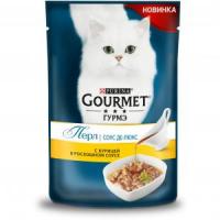 Корм для кошек Gourmet Соус Де-люкс, 85 г, курица