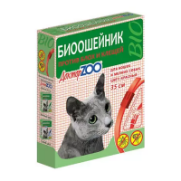 Доктор Zoo Биоошейник против блох и клещей для кошек и мелких собак, 35 см красный