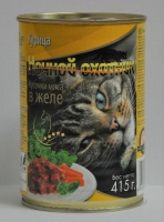 Ночной охотник корм для кошек Курица 415г желе ж/б