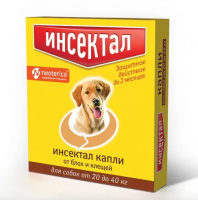 Капли от блох и клещей Инсектал Экопром для собак от 20 до 40 кг, 2,9 мл