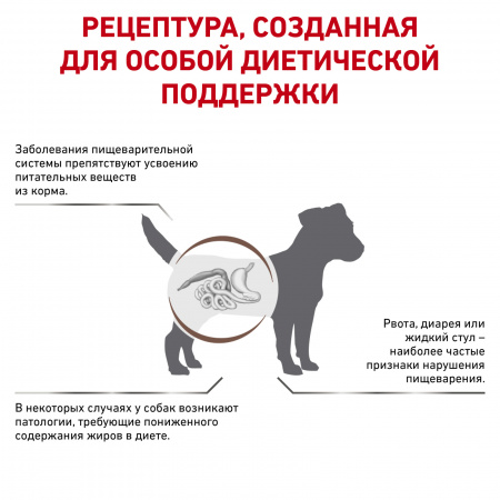 Для взрослых собак малых пород при нарушениях пищеварения 1 кг