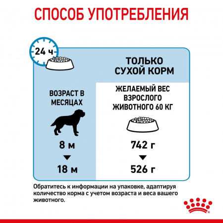 Корм сухой полнорационный для щенков очень крупных пород в возрасте от 8 до 18/24 месяцев 3,5 кг